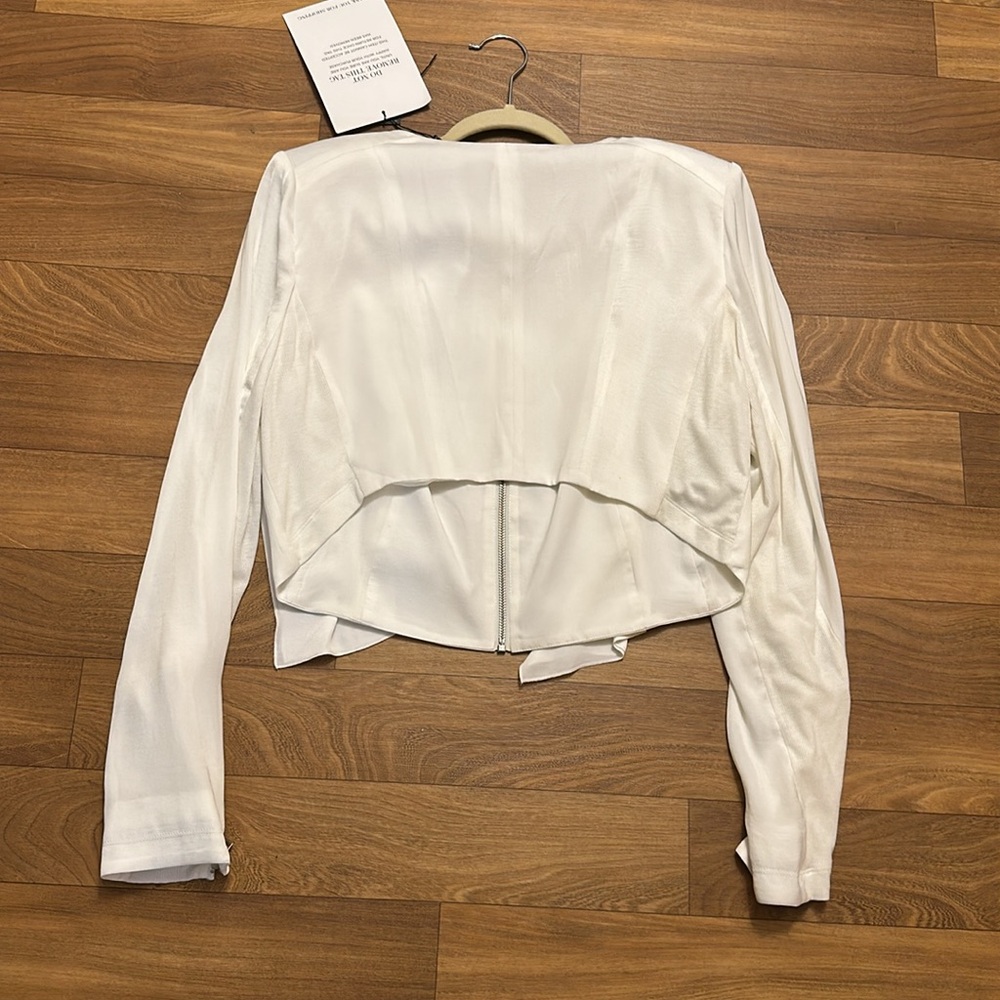 NWT BCBGMAXAZRIA Preston cascade front jacket - white - L - Picture 5 of 5